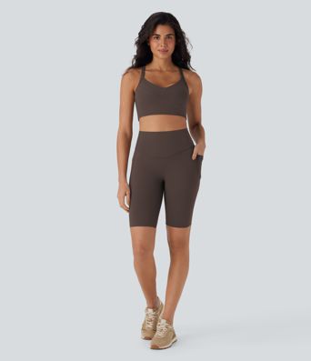 Halara UltraSculpt™ High Waisted Tummy Control Pocket Shaping Training Biker Shorts 9''