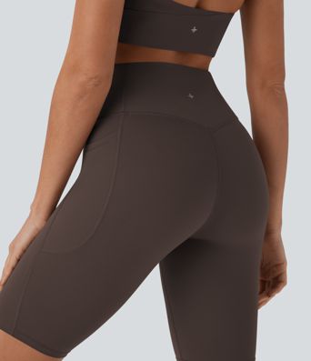 Halara UltraSculpt™ High Waisted Tummy Control Pocket Shaping Training Biker Shorts 9''
