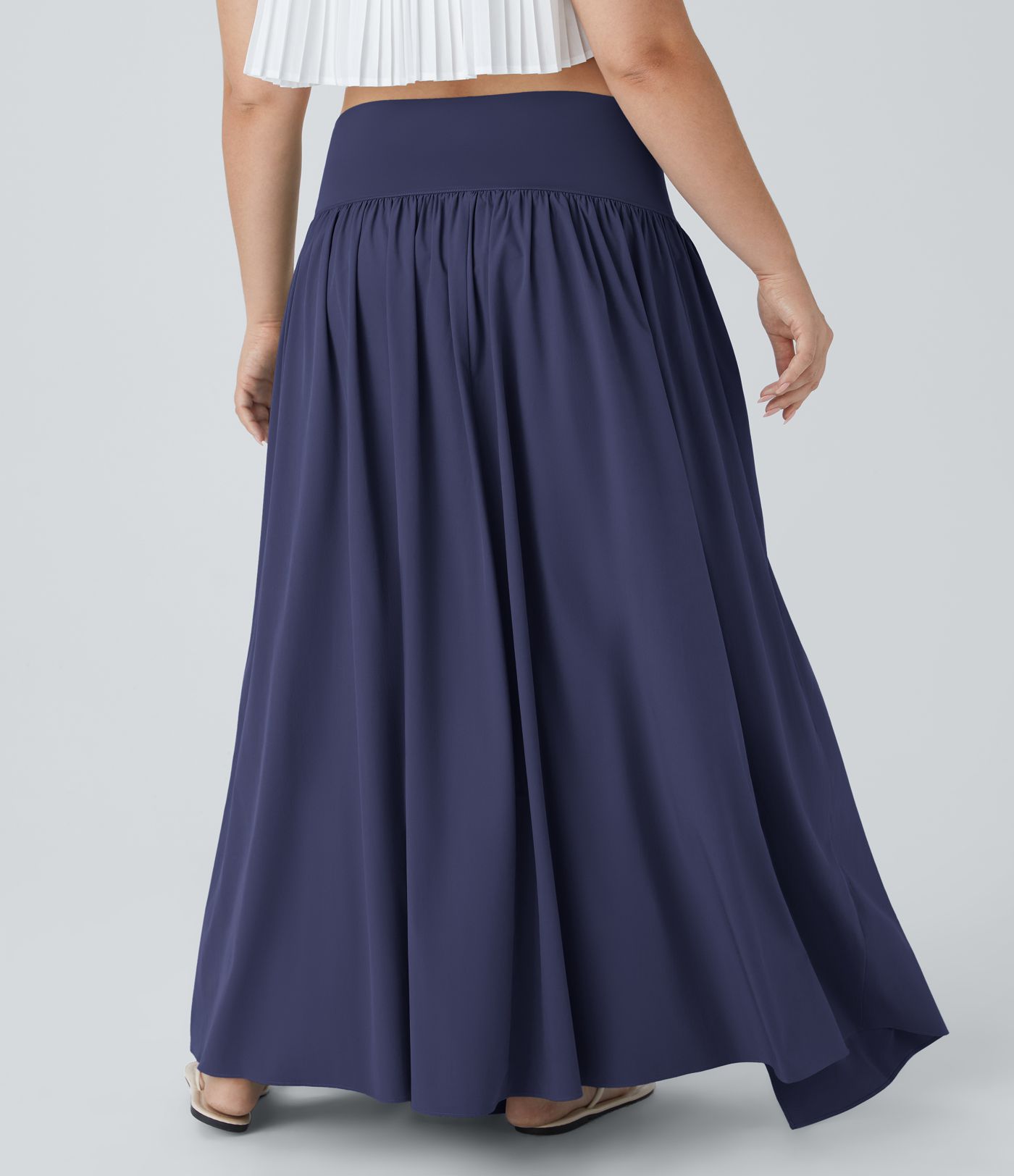 Breezeful™ High Waisted Split 2-in-1 Flowy Quick Dry Maxi Casual Plus Size Skirt Breezeful™ High Waisted Split 2-in-1 Flowy Quick Dry Maxi Casual Plus Size Skirt