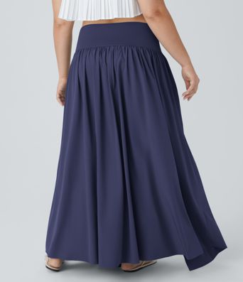 Breezeful™ High Waisted Split 2-in-1 Flowy Quick Dry Maxi Casual Plus Size Skirt Breezeful™ High Waisted Split 2-in-1 Flowy Quick Dry Maxi Casual Plus Size Skirt