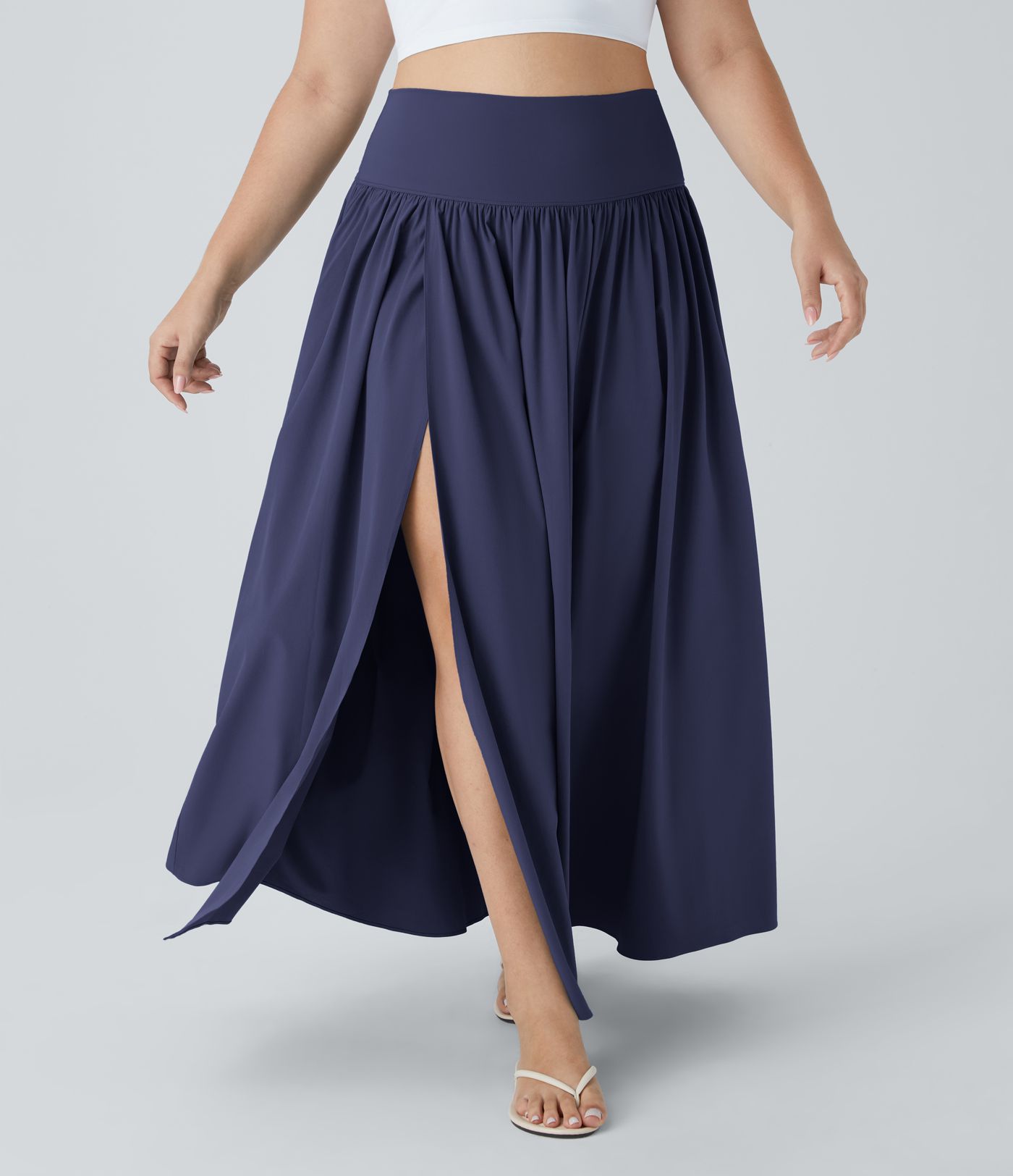Breezeful™ High Waisted Split 2-in-1 Flowy Quick Dry Maxi Casual Plus Size Skirt Breezeful™ High Waisted Split 2-in-1 Flowy Quick Dry Maxi Casual Plus Size Skirt