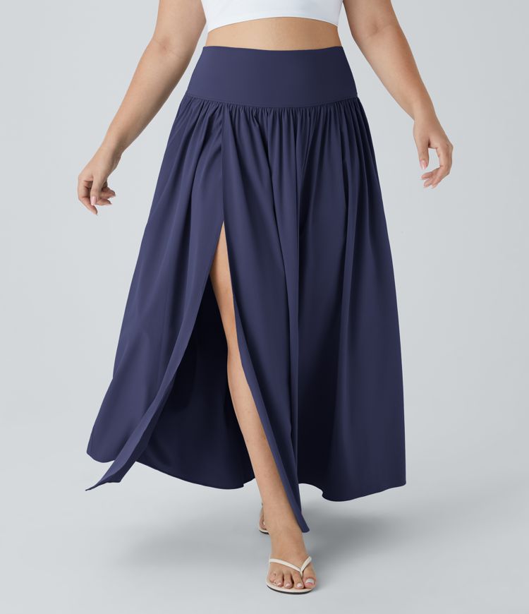 Breezeful™ High Waisted Split 2-in-1 Flowy Quick Dry Maxi Casual Plus Size Skirt Breezeful™ High Waisted Split 2-in-1 Flowy Quick Dry Maxi Casual Plus Size Skirt