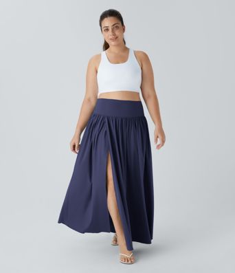 Breezeful™ High Waisted Split 2-in-1 Flowy Quick Dry Maxi Casual Plus Size Skirt Breezeful™ High Waisted Split 2-in-1 Flowy Quick Dry Maxi Casual Plus Size Skirt