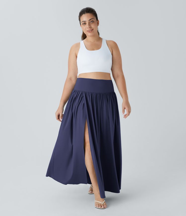 Breezeful™ High Waisted Split 2-in-1 Flowy Quick Dry Maxi Casual Plus Size Skirt Breezeful™ High Waisted Split 2-in-1 Flowy Quick Dry Maxi Casual Plus Size Skirt