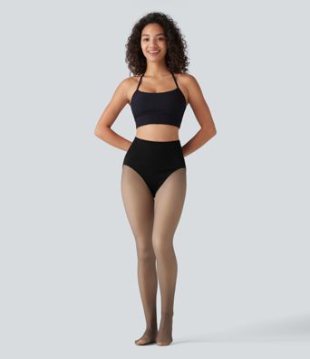 2-in-1-Fleece-Leggings mit hohem Bund und Bauchkontrolle