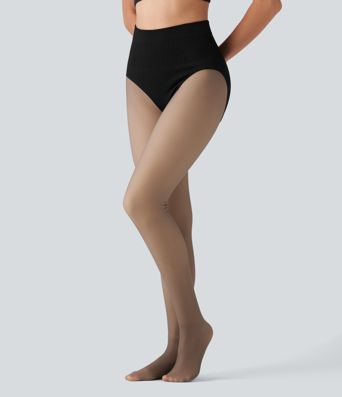 2-in-1-Fleece-Leggings mit hohem Bund und Bauchkontrolle