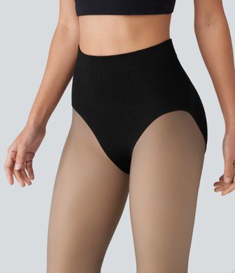 2-in-1-Fleece-Leggings mit hohem Bund und Bauchkontrolle