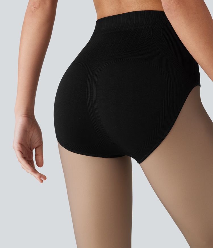 2-in-1-Fleece-Leggings mit hohem Bund und Bauchkontrolle