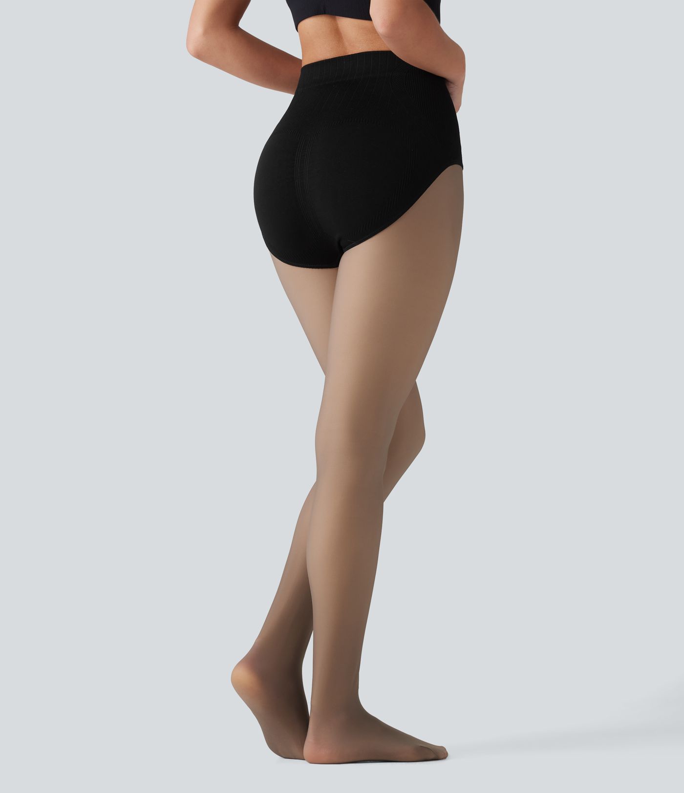 2-in-1-Fleece-Leggings mit hohem Bund und Bauchkontrolle