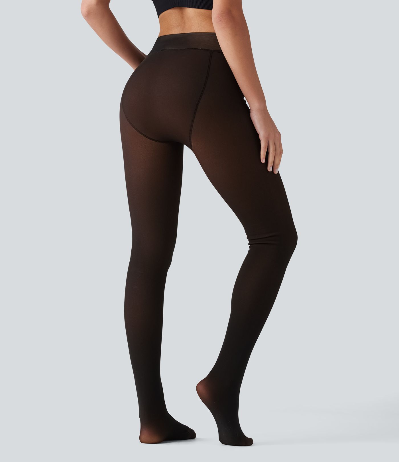 Freizeitleggings aus Fleece mit mittelhohem Bund