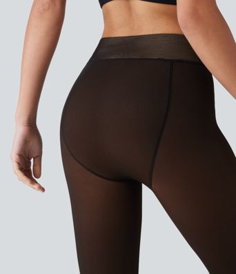 Freizeitleggings aus Fleece mit mittelhohem Bund