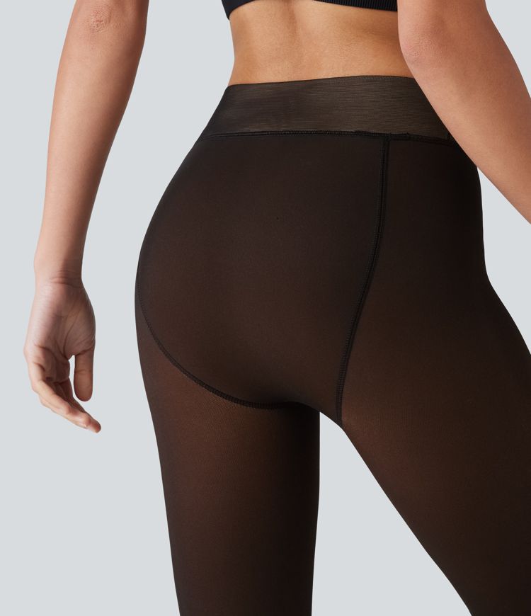 Freizeitleggings aus Fleece mit mittelhohem Bund