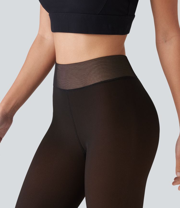 Freizeitleggings aus Fleece mit mittelhohem Bund