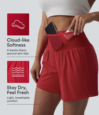 SoftlyZero™ Airy High Waisted Tummy Control 2-in-1 Cool Touch Yoga Shorts with Pockets SoftlyZero™ Airy High Waisted Tummy Control 2-in-1 Cool Touch Yoga Shorts with Pockets