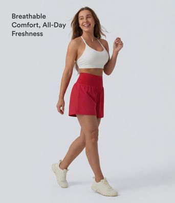 SoftlyZero™ Airy High Waisted Tummy Control 2-in-1 Cool Touch Yoga Shorts with Pockets SoftlyZero™ Airy High Waisted Tummy Control 2-in-1 Cool Touch Yoga Shorts with Pockets