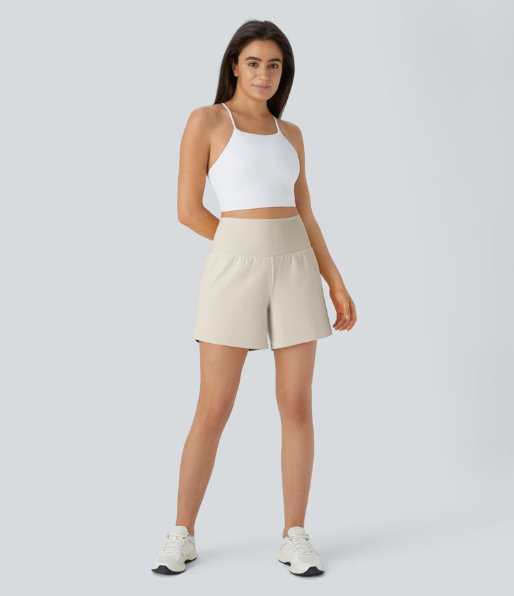 SoftlyZero™ Airy Super High Waisted 2-in-1  Cool Touch Yoga Shorts 5'' with Pockets-Longer Length