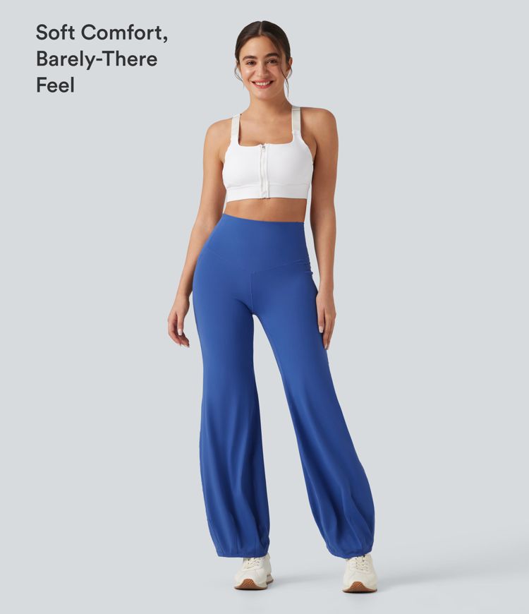 SoftlyZero™ balónové tanečné nohavice s vysokým pásom a tvarovaním brucha, s vreckami – UPF50+