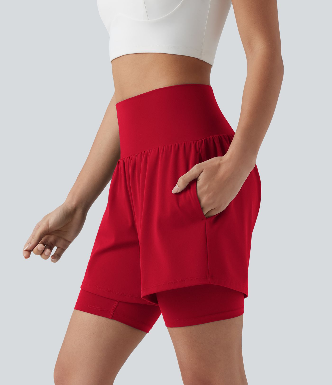 SoftlyZero™ Airy Super High Waisted 2-in-1 Cool Touch Yoga Shorts 7'' with Pockets SoftlyZero™ Airy Super High Waisted 2-in-1 Cool Touch Yoga Shorts 7'' with Pockets
