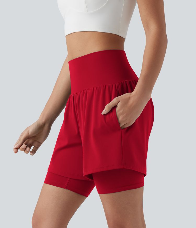 SoftlyZero™ Airy Super High Waisted 2-in-1 Cool Touch Yoga Shorts 7'' with Pockets SoftlyZero™ Airy Super High Waisted 2-in-1 Cool Touch Yoga Shorts 7'' with Pockets