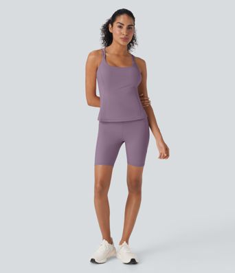 Halara UltraSculpt™ Cool Quick Dry High Waisted Tummy Control Training Biker Shorts 7'' with Pockets-UPF50+