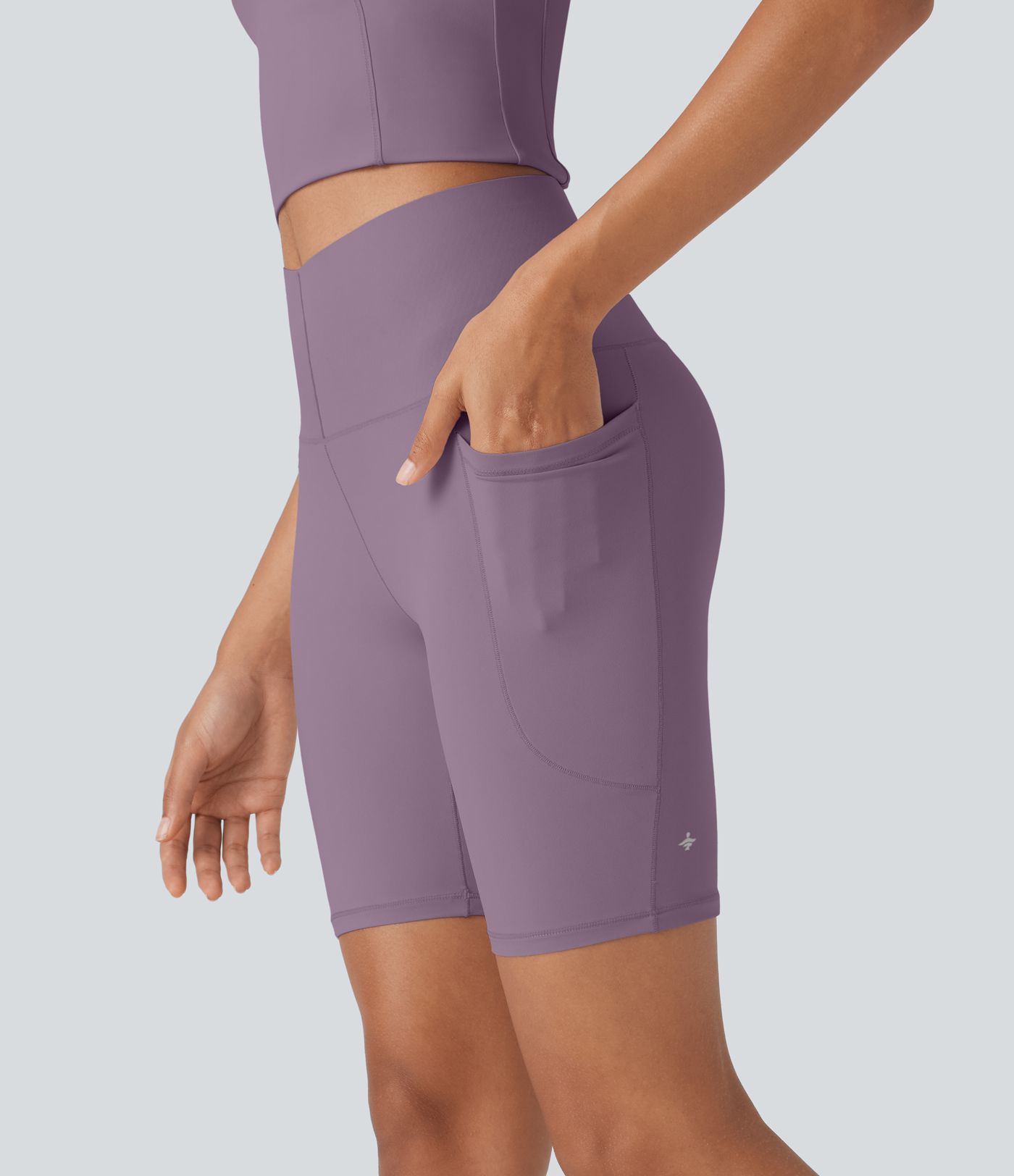 Halara UltraSculpt™ Cool Quick Dry High Waisted Tummy Control Training Biker Shorts 7'' with Pockets-UPF50+