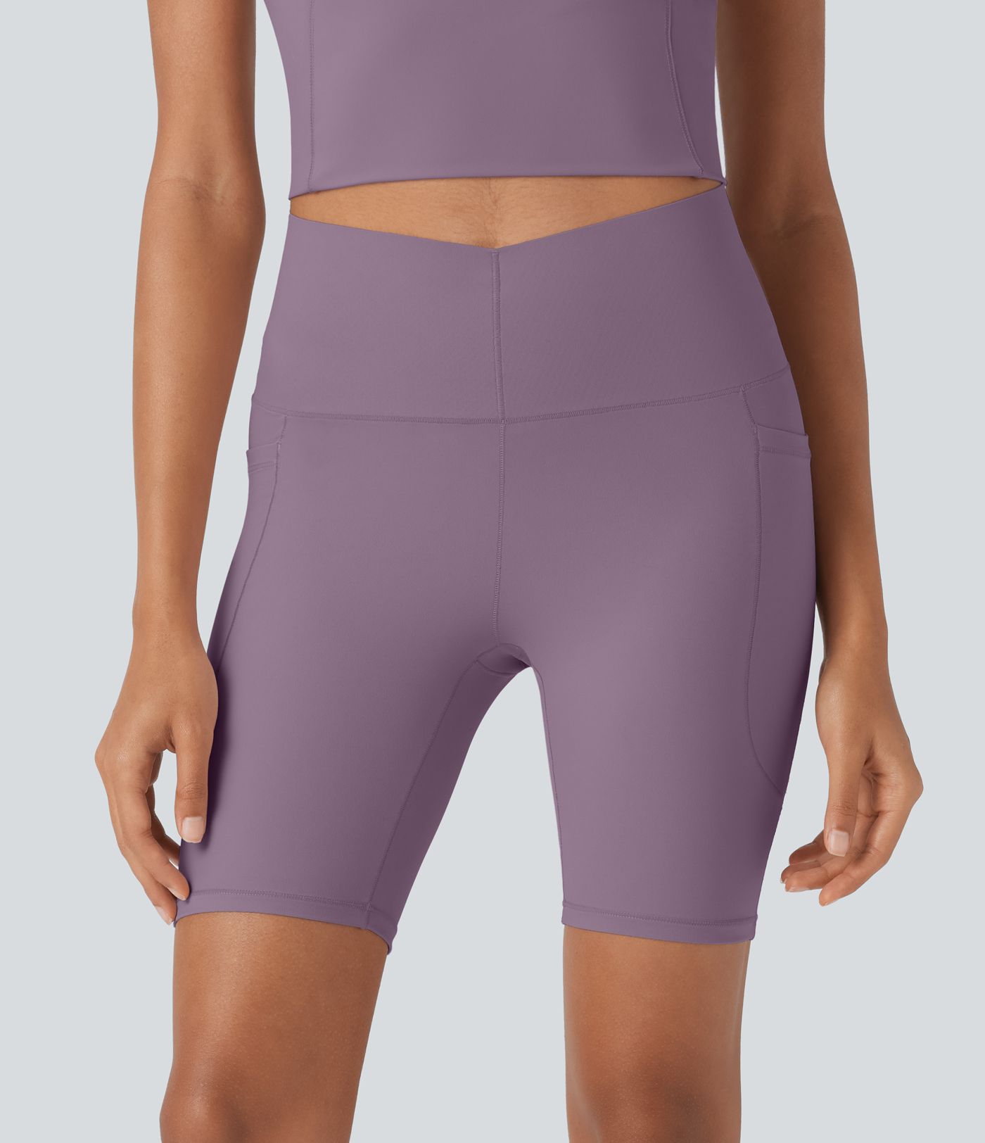 Halara UltraSculpt™ Cool Quick Dry High Waisted Tummy Control Training Biker Shorts 7'' with Pockets-UPF50+