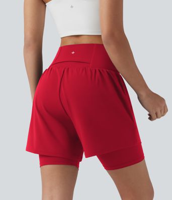 SoftlyZero™ Airy Super High Waisted 2-in-1 Cool Touch Yoga Shorts 7'' with Pockets SoftlyZero™ Airy Super High Waisted 2-in-1 Cool Touch Yoga Shorts 7'' with Pockets
