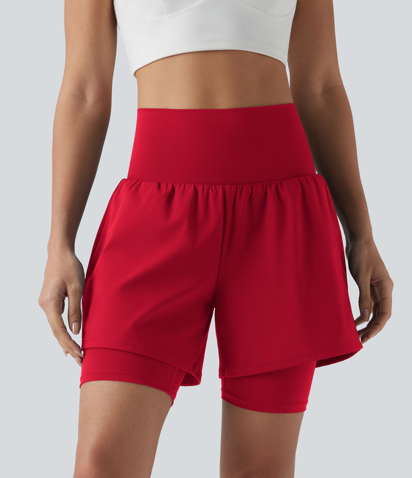 SoftlyZero™ Airy Super High Waisted 2-in-1 Cool Touch Yoga Shorts 7'' with Pockets SoftlyZero™ Airy Super High Waisted 2-in-1 Cool Touch Yoga Shorts 7'' with Pockets