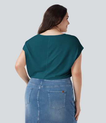 V-neck Short Sleeve Casual Plus Size T-Shirt