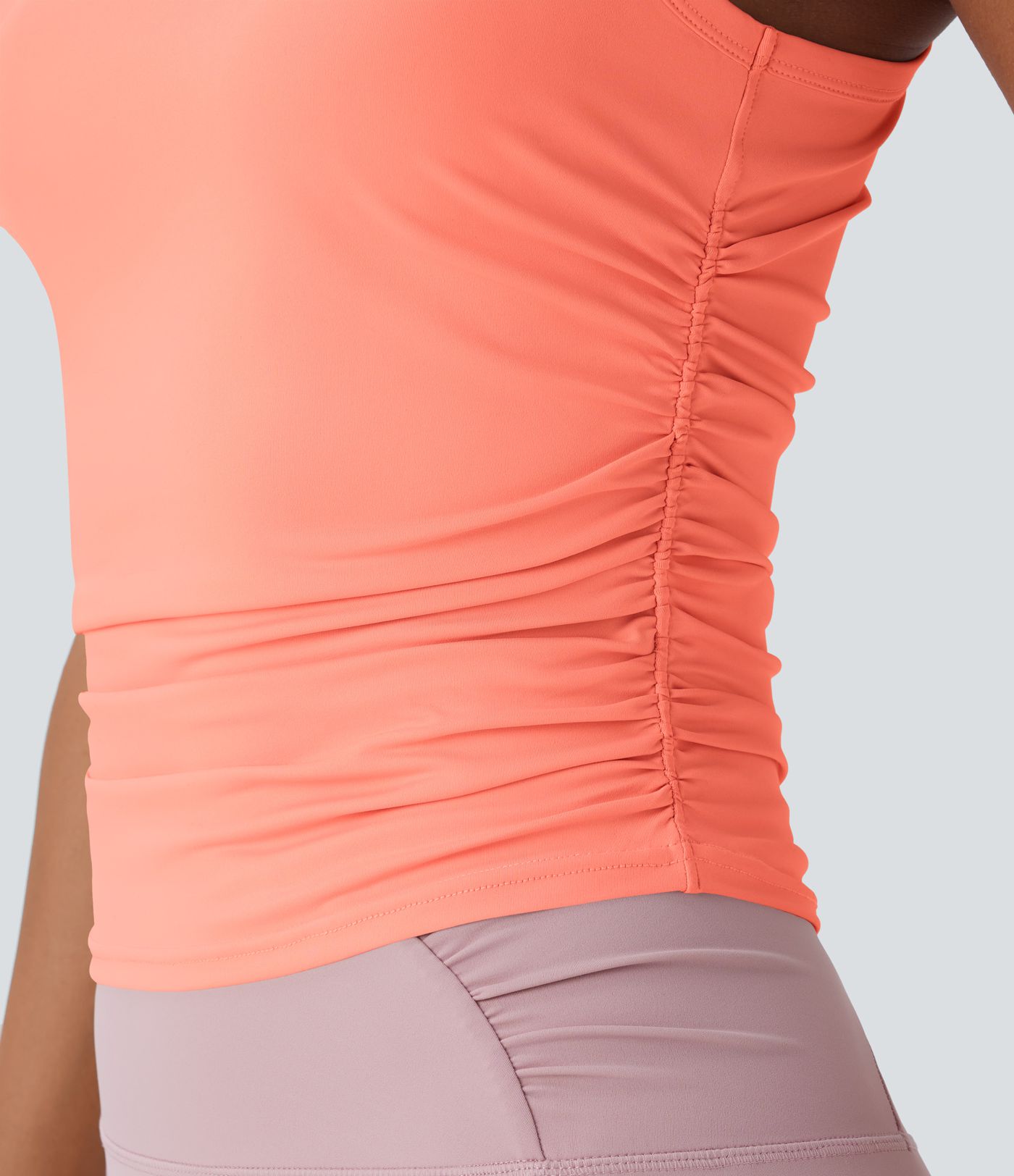 Top de Yoga con Cuello Redondo y Espalda Deportiva Fruncido