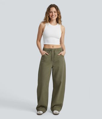 Halara Flex™ Mid Rise Drawstring Casual Baggy Jeans with Pockets