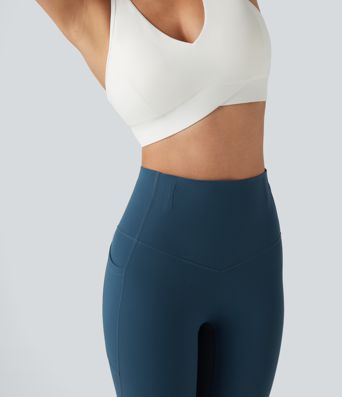 Halara UltraSculpt™ vysoké pasové 3/4 legíny na cvičení — tvarující, s kontrolou břicha a proti shrnování, s kapsami
