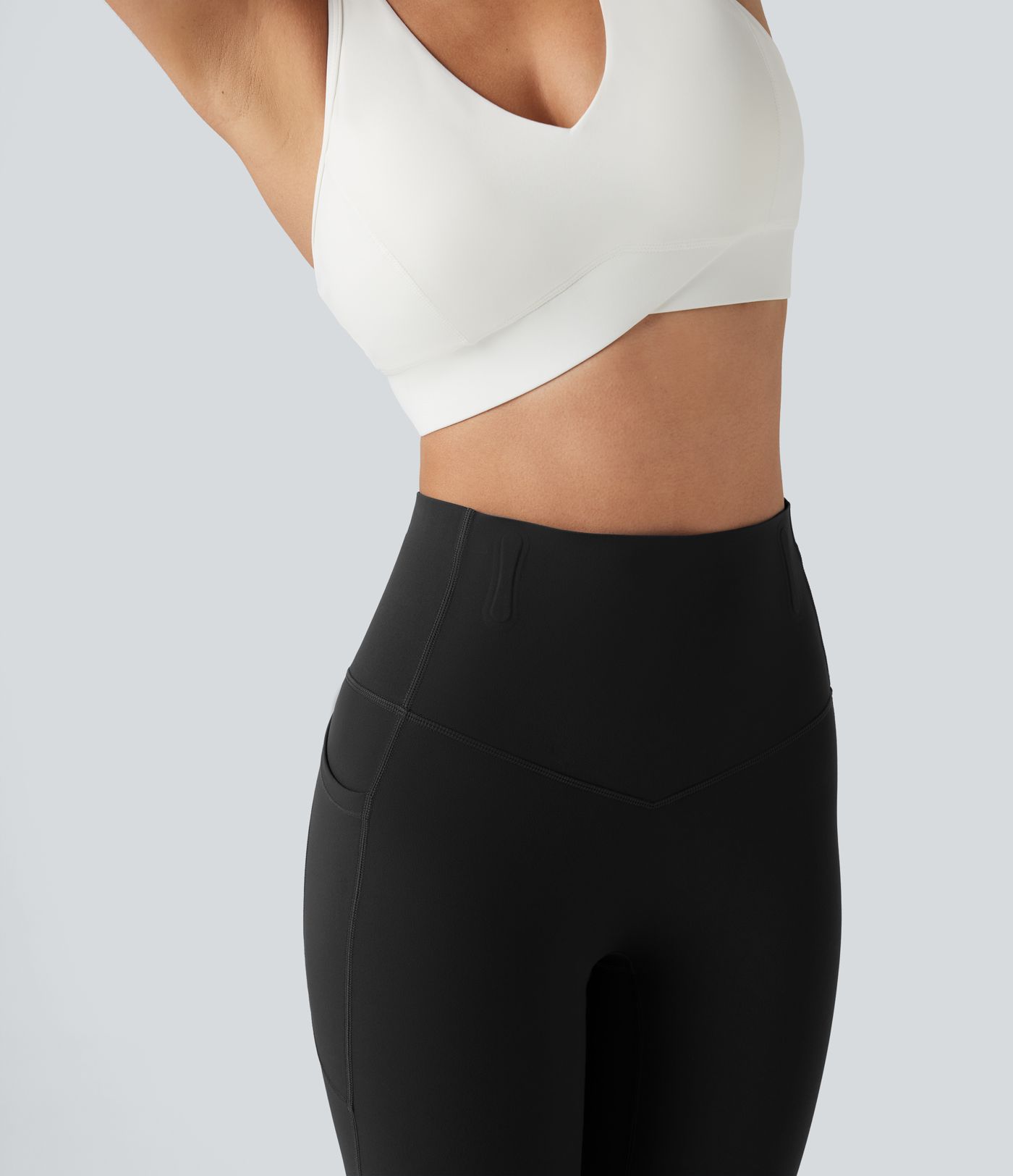 Halara UltraSculpt™ High Waisted Anti-Roll Tummy Control Shaping Workout Pedal Pushers Leggings with Pockets