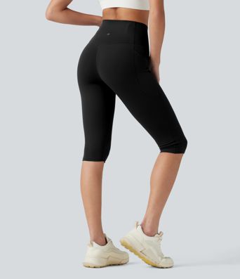 Halara UltraSculpt™ High Waisted Anti-Roll Tummy Control Shaping Workout Pedal Pushers Leggings with Pockets