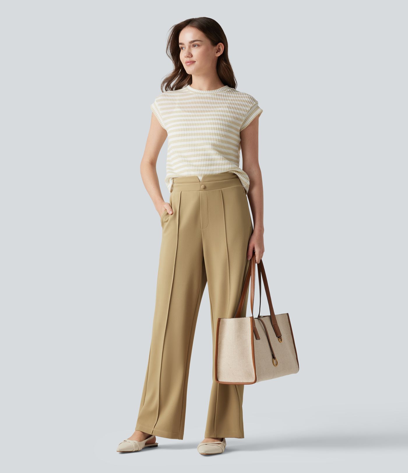 Halara Flex™ High Waisted Straight Leg Work Pants with Pockets