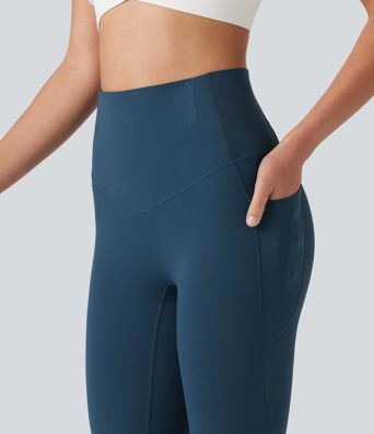 Halara UltraSculpt™ vysoké pasové 3/4 legíny na cvičení — tvarující, s kontrolou břicha a proti shrnování, s kapsami