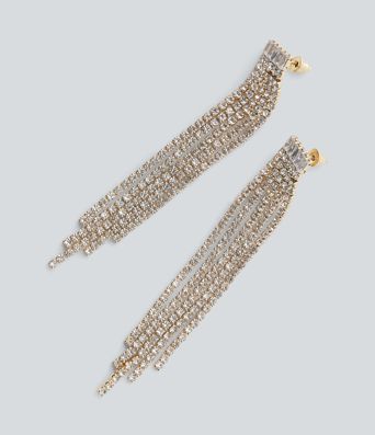 Rhinestone Fringe Earrings