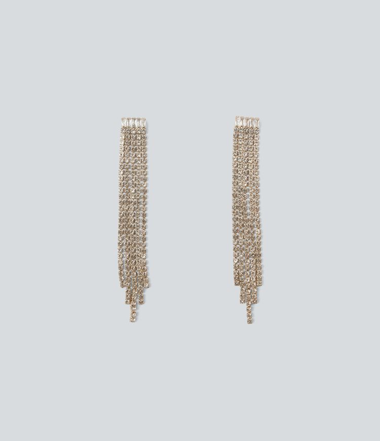 Rhinestone Fringe Earrings