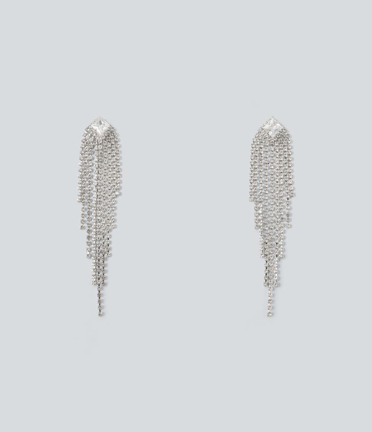 Rhinestone Fringe Earrings