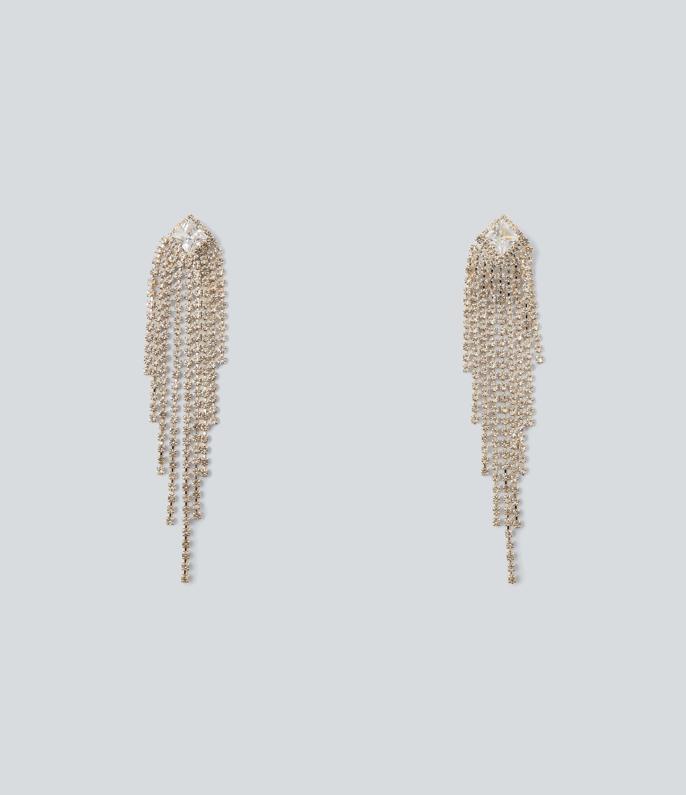 Rhinestone Fringe Earrings