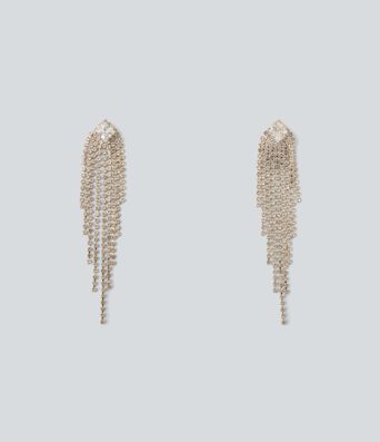 Rhinestone Fringe Earrings