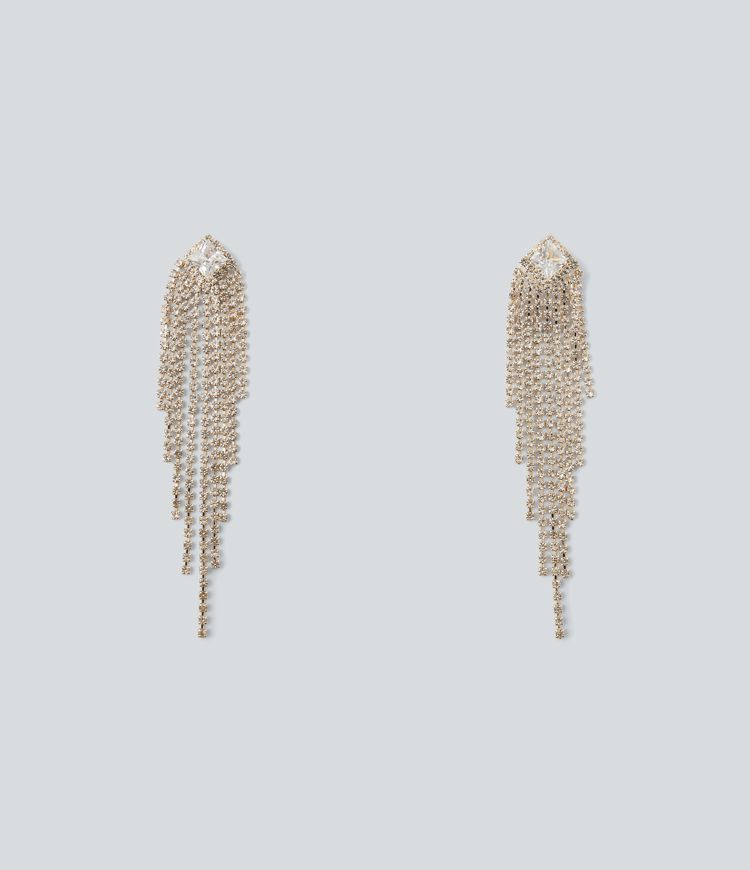 Rhinestone Fringe Earrings