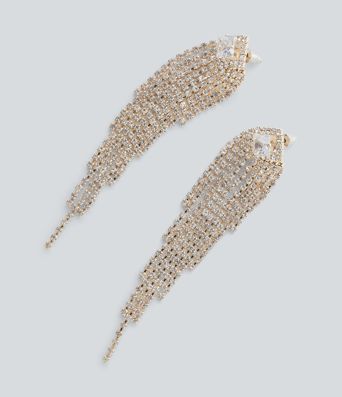 Rhinestone Fringe Earrings