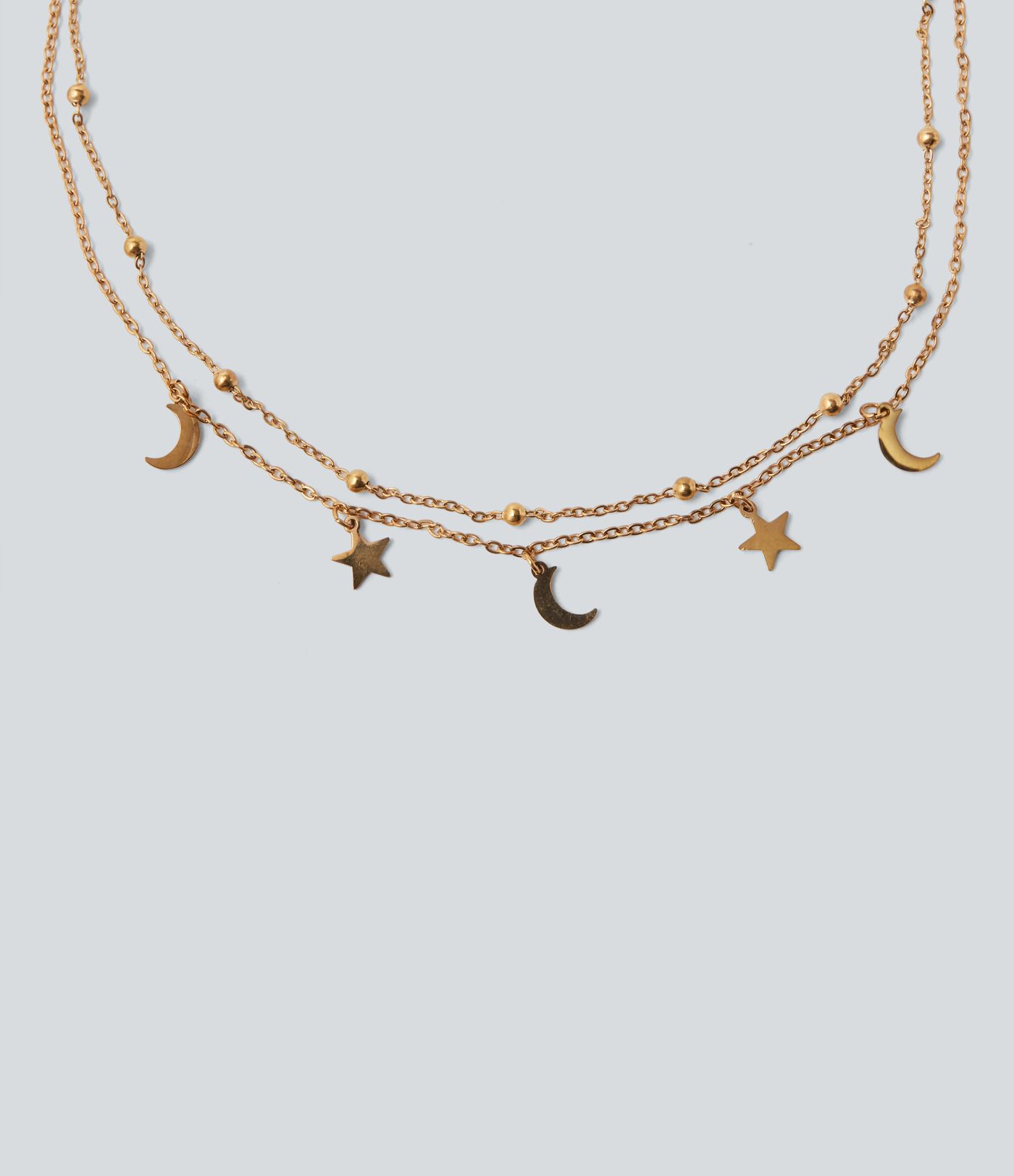 Star and Moon Necklace Set