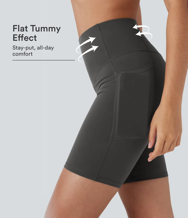 Halara UltraSculpt™ short cycliste d'entraînement taille haute 7'' - effet push-up pour les fesses, maintien du ventre, sculptant avec poche