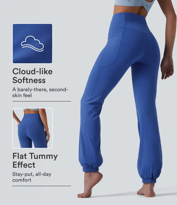 SoftlyZero™ High Waisted Tummy Control Dance Balloon Joggers with Pockets