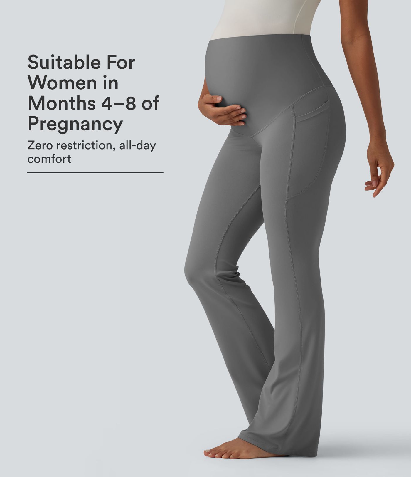 SoftlyZero™ Leggings de maternité pour le yoga, évasés, à taille très haute, avec poches SoftlyZero™ Leggings de maternité pour le yoga, évasés, à taille très haute, avec poches