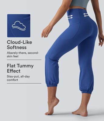 SoftlyZero™ High Waisted Tummy Control Dance Cropped Balloon Joggers with Pockets SoftlyZero™ High Waisted Tummy Control Dance Cropped Balloon Joggers with Pockets