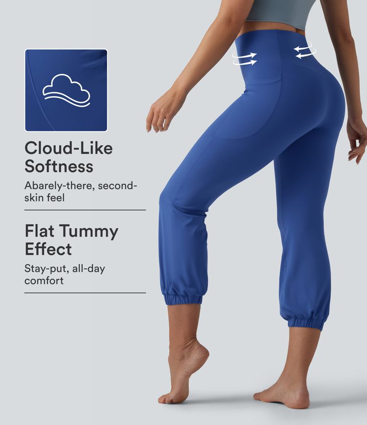 SoftlyZero™ High Waisted Tummy Control Dance Cropped Balloon Joggers with Pockets SoftlyZero™ High Waisted Tummy Control Dance Cropped Balloon Joggers with Pockets