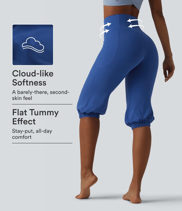 SoftlyZero™ High Waisted Tummy Control Pedal Pushers Dance Balloon Joggers with Pockets SoftlyZero™ High Waisted Tummy Control Pedal Pushers Dance Balloon Joggers with Pockets